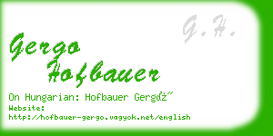 gergo hofbauer business card